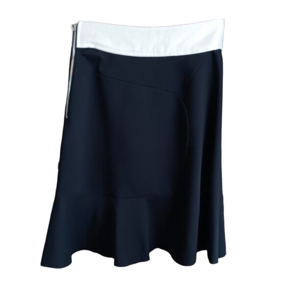 M MISSONI Flared Whimsigoth Skirt 6 Aline Fairy Cream Satin Waistband Black Knit - Picture 3 of 8